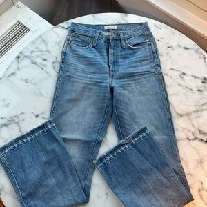 Madewell Rigid Flare Leg Light Blue Jeans